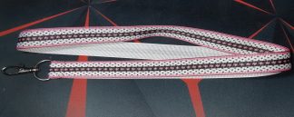 Mönster Blomma Prickigt vit-svart-rosa