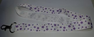 Vitt Band Lila Stjärnor Blandat Mönster Vit Vita Violett