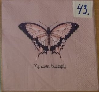 1 st Servett: med fjäril 4 nr 43