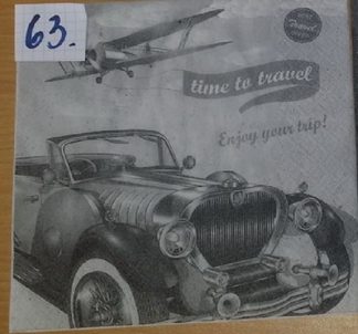 1 st Servett: med bil och flygplan nr 63