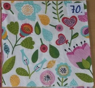 1 st Servett: med blandade blommor nr 70