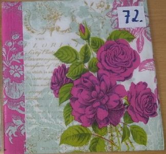 1 st Servett: med rosa blommor nr 72