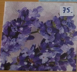 1 st Servett: med lila blommor nr 75