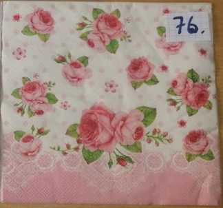1 st Servett: med rosa rosor nr 76