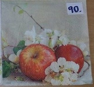 1 st Servett: med äpplen och blommor nr 90